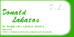 donald lakatos business card